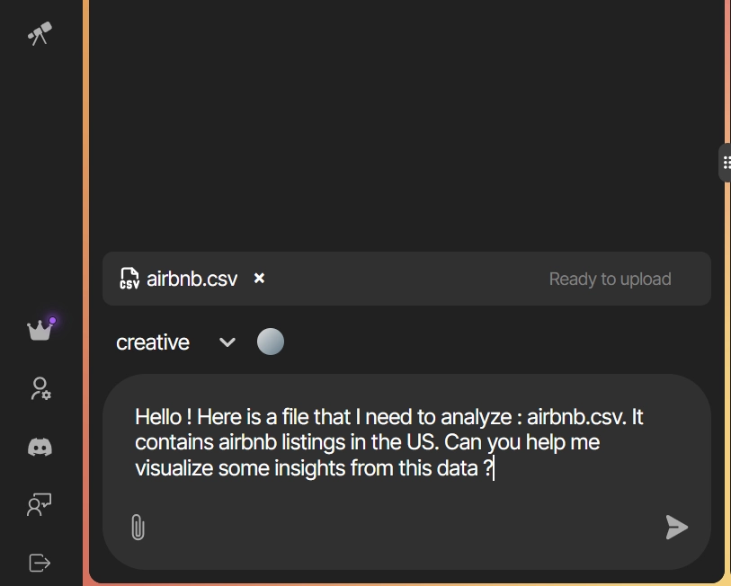 Upload your data and chat