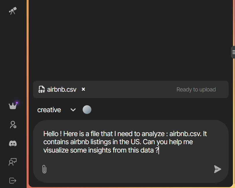 Upload your data and chat